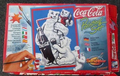 P9278-1 € 5,00 coca cola schilderen op nummers 13x18cm ( al klaar) met lijst